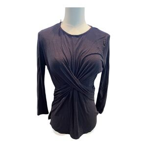 Juicy Couture‎ Black 3/4 Sleeve Cross Front Blouse  Size XS